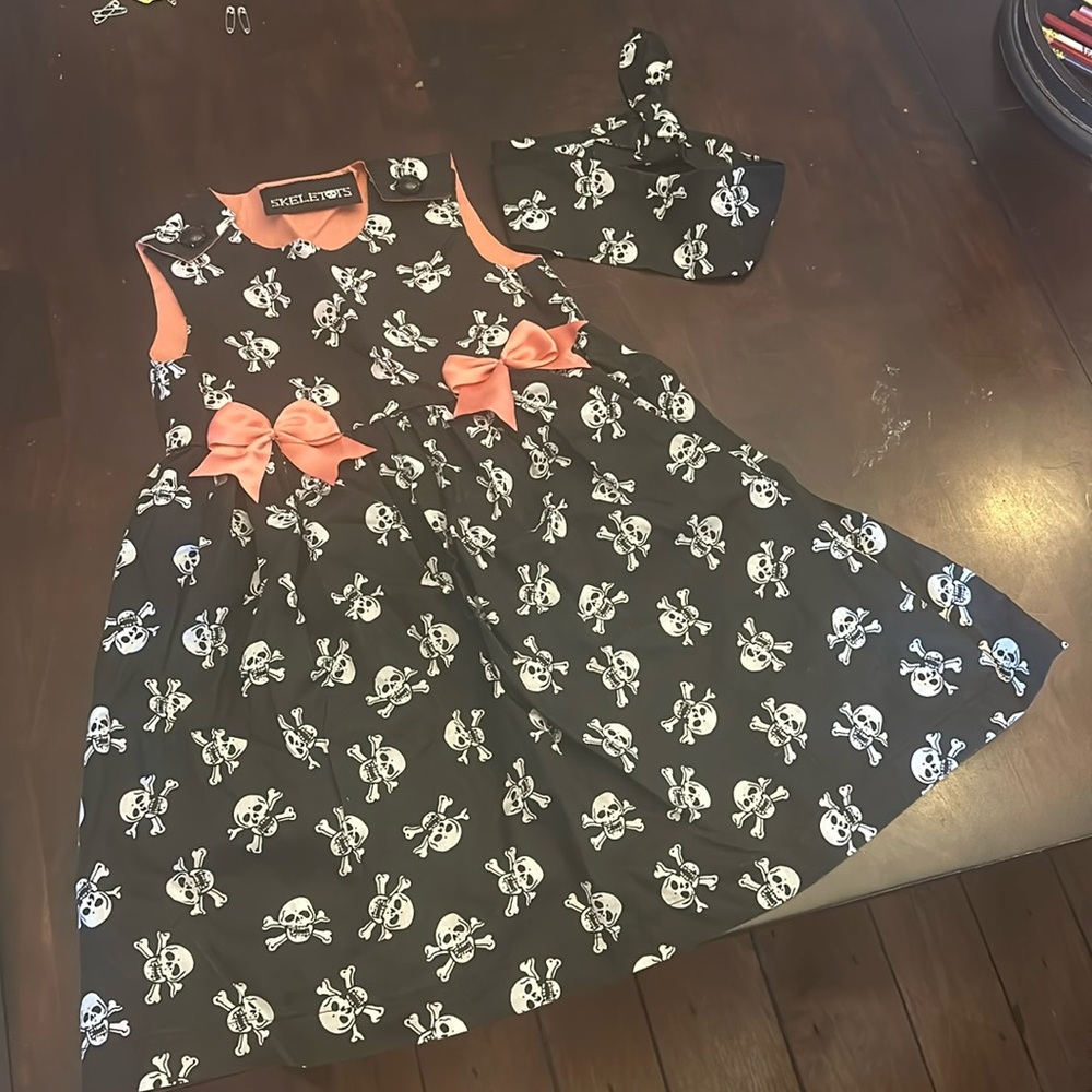 Skeletots Skeleton dress with head band